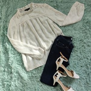 Banana Republic - White Floral Pattern Blouse- Size: XXSP